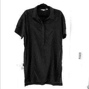 Athleta Black Silk Popover Tunic Dress Size Medium